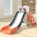 CHIIRAKU Mickey Toddler Slide Kid Slide Indoor Slide for Toddlers, Basketball Hoop, Foldable,Anti-Slide Steps, Toy Storage Below,59IN,130LB Weight Capacity 1year~