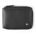 Tommy Hilfiger Men's Oxford Zip Around Wallet,Black,One Size