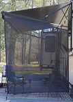 EXCELFU RV Awning Side Sun Shade Screen 9'X7' - RV Awning Side Shade Screen Black Mesh Screen Sunshade Camping Trailer Awning Sun Shade UV Sun Blocker Complete Kits for Side RV Awning