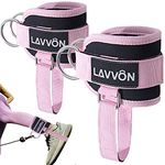 LAVVON Ankle Straps for Cable Machines Kickbacks - Adjustable Comfort Ankle Cable Attachments for Gym Ankle Cuff Cable Machine Glute Kickback Straps - Leg Extensions, Curls & Ankle Cuffs Women