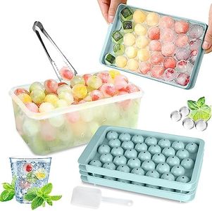 Ice Cube Tray Set with Ice Box for Freezer - Make 99 Small Ice Balls, Easy to Use and Store, Perfect for Chilling Beverages at Any Occasion (Blue)