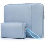 HYZUO 13.3-14 Inch Laptop Sleeve Bag Set for MacBook Pro 14 M3/M2/M1 Pro/Max A2992 A2918 2024-2021, MacBook Air 13 2017-2010, 13.5"-13.8" Surface Laptop 7-1, Laptop Case with Pouch, Pale Blue