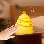 HUIJUTCHEN Night Light, Night Light Kids Dimmable Baby Night Light Soft Silicone Night Lamp with Timer Touch Control Warm Light Rechargeable for Bedroom Nursery Home Decor Presents (Xmas Tree)