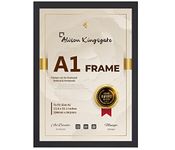 Alison Kingsgate Premium Matte A1 Frame Black In Size 59.4 x 84.1 cm Frame Matte A1 Photo Frame with Clear Perspex Front & Wall Mounting to Hang Portrait or Landscape (Matte Black)