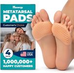 Homergy Metatarsal Foot Pads for Pain Relief - 4 Pack Soft Gel Reusable Breathable Sleeve Pads, Foot Cushions, Forefoot Cushioning Shoe Supports for Women and Men