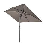Green Bay 2x3m Patio Outdoor Umbrella Wind Up Garden Parasol Sun Shade Aluminium Crank Tilt Mechanism (Brown)