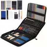 Techshining 72 Pack Drawing Pencils Set, Sketching Pencils, Charcoal Pencils and Colored Pencils with Sketchbook and Art Accessories for Artists, Adults, Students, Teens