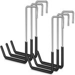 6 Pack Heavy Duty Rafter Hooks for Hanging Vinyl Coated Large S Hooks for Hanging Ladder Bike Hangers Garage Storage Organizer Black