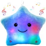 BSTAOFY 13‘’ Creative LED Musical Glow Twinkle Star Lullaby Light up Stuffed Animal Toys Soothe Kids Emotions Birthday Christmas for Toddlers Kids, Blue