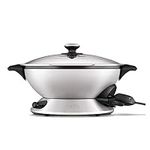 Breville the Hot Wok Pro Electric Wok, Electric Frying Pan, BREBEW800XL, Brushed Stainless Steel