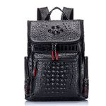 boshiho Real Leather Laptop Backpack Fashion Travel Bag Daypack for Men, Crocodile Pattern (S)