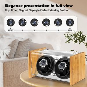 Watch Winder Smith Bamboo Watch Winder Box – Automatic Display Case