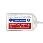 Flight Medical Device Tag Carry On Exemption - Respiratory Devices, Travel Supplies, Bag Tag, Luggage, Medical Alert | Relax with a Stress Free Flight | Baggage Key Ring