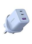 UGREEN USB C Charger Plug, 30W 3-Port USB Fast Charger Plug, USB C Charger Compatible with iPhone 17/16/15/15 Pro/14/13/12, iPad, Galaxy S25/S24/S23, Pixel 9,Blue