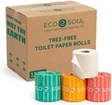 ECO SOUL Bamboo Toilet Paper 12 Mega Rolls 3 Ply, 300 Sheets per Roll | Eco-Friendly Septic Safe Organic Bath Tissues Sustainable Toilet Paper Compostable - FSC Certified
