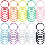 Koogel 60PCS Metal Binder Rings, Colourful Index Card Rings 3cm Metal Loose Leaf Binder Rings Book Rings Open Card Rings Key Chains for School Home Office