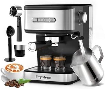 Empstorm 20 Bar Espresso Machine, Cappuccino Machines with Milk Frother Steam Wand, Latte Machine for Home&Barista, Automatic Shut-off Function