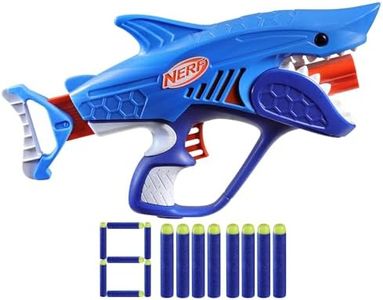 Nerf Wild Sharkfire, Easy Play Dart Blaster, 8 Nerf Elite Darts, Nerf Blaster Shark Toys for 6 Year Old Boys & Girls & Up, Outdoor Toys