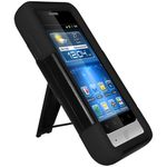 Amzer Double Layer Hybrid Case Cover with Kickstand for ZTE ILLUSTRA Z788G - Retail Packaging - Black