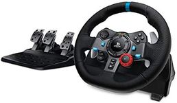 Logitech G29 Driving Force Racing Wheel and Floor Pedals, Real Force Feedback, Stainless Steel Paddle Shifters, Leather Steering Wheel Cover, Adjustable Floor Pedals, EU-Plug, PS4/PS3/PC/Mac, Black