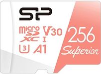 Silicon Power 256GB microSDXC UHS-I Micro SD Card with Adapter, Up to 100MB/s Read & 80MB/s Write, C10 U3 V30 A1 4K UHD Video, High Speed microSD Memory Card, Superior A1 Series