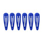 HD Novelty Hair Accessories Snap Hair Clips Bendies Sleepies 6Pcs 5CM Snap Hair Clips School Colours Hairclips Hair Accessories for Girls & Women (Royal Blue)