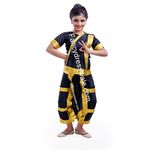 FancyDressWale Polyester Bharatnatyam Dress (3-6 Yrs, Black)