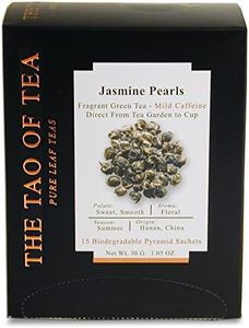 The Tao of Tea Jasmine Pearls Box Pyramid Sachets, 1.05 Ounce, Box of 15 Sachets