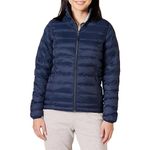 Amazon Essentials Women's Lightweight Water-Resistant Packable Puffer Jacket, Navy, Large