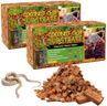 Riare 2 Pack Natural Coconut Chip Substrate for Reptiles- Compressed Coconut Husk Reptiles Bedding, Coco Husk Chip Terrarium Substrate for Snakes, Tortoises, Ball Python, Frogs, Bearded Dragon, Lizard