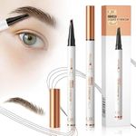 2 Pcs Microblading Eyebrow Pen, 2024 Upgraded 3D Waterproof 4-Tip Eyebrow Pencil, Natural Makeup Long-Lasting Fine Stroke Magic Eyebrow Pencil for Women Stay on All Day (2Black)