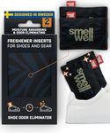 SmellWell - Scented Shoe Deodorizer Inserts - Odor Eliminators - Activated Bamboo Charcoal + Minerals - Natural Freshenes for shoes, bags, gloves - 2 x 1.8oz Original Size Black Zebra