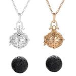 MILISTEN 2pcs Essential Oil Diffuser Necklace Aromatherapy Pendant Ball Locket Perfume Scent Diffusers Neck Chain for Women Mothers Day Jewelry