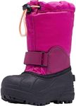 Columbia Youth Powderbug Forty Snow Boot, Waterproof, Wild Fuchsia/Bright Nectar, 3