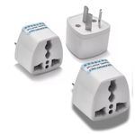 Hi-Plasst India to Australia Converter Plug Universal Socket Adapter Type-I (Pack of 3) for China, New Zealand, Argentina, Cross 3Pin Plug Universal Input (Pack of 3-3Pin Australia Adapter)