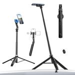 ULANZI TT88 Magnetic Tripod for iPhone 17, 57" Extendable Selfie Stick w Remote, 2-in-1 Phone Clip & Dual Cold Shoe Mounts-Lightweight Phone Tripod Stand for Vlogging, Travel, Video Recording, Black
