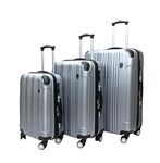 Archibolt 3-Piece Luggage Set Rolling Wheeled Spinner Suitcase ABS (Silver)