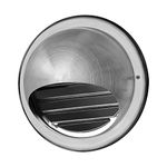 WeCooper 100mm Vent 304 Stainless Steel, Round Bull Nosed Extractor 4-Inch Fan Vent Cover, Grille with Louvres, Fly Screen and Drip Deflector