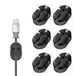 Ringke Cable Organizer Clips Holder 2-Way Cross Slotted 3M Adhesive Multipurpose Desktop Office Car Home Solution Line Cord Management System for Charging Power Wire USB Electronics Accessory, 6-Pack