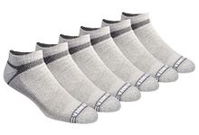 Eddie Bauer Men's Socks Dura Dri Moisture Control Low Cut Socks, Grey (6 Pairs), Large (Pack of 6)