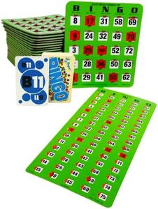 Regal Bingo Finger-Tip Shutter Bingo Cards Set w/Sliding Windows - 10 Bingo Shutter Cards, 75 Reusable Calling Cards, 1 Master Board - Ideal for Family Fun Night - No Chips & Daubers Needed - Green