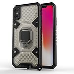 zivite Thermoplastic Polyurethane Tough Armor Bumper Back Case Cover For iPhone Xs Max|Ring Holder & Kickstand In-Built|360 Degree Protection Back Case Cover For iPhone Xs Max (Black)