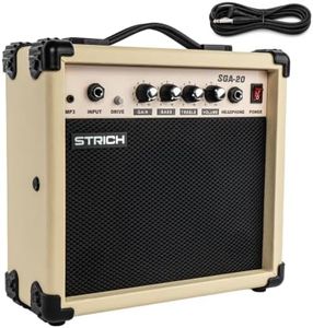 STRICH 20W Portable Electric Guitar Amp, Lightweight Practice Amplifier with Clean & Overdrive Dual Channels, Professional Noise Reduction Cable Included (Vibrant Yellow)