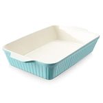 DOWAN Large 9x13-inch Casserole Dish for Baking Lasagna - Deep 135 oz Ceramic Baking Pan with Handles, Oven Safe for Casseroles and Home Decor, Blue