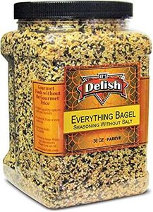 Everything Bagel Seasoning Blend with No Salt by It's Delish, 36 OZ (2.25 LBS) Jumbo Container – Premium All Natural Bagel Spice Seasoning Mix Without Salt for Bagels, Buns, Bread, Salad Topping Seasonings for Food - USA Made, Salt-Free, Keto, Vegan, Kosher