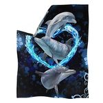 POLERO Dolphin Blanket for Women Men Kids Bed Throws Ocean Theme Sofa Blanket Lightweight Cozzy Blanket and Throws XL