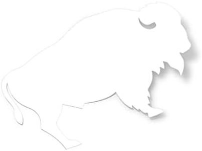 Buffalo Vinyl Sticker Decal - for use on Cars, Water Bottles, laptops, Windows, tumblers, Phones, Mirrors, Painted Wood, Metal, Glass or Any Smooth Surface. (6 inch, White)