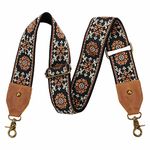 Purse Strap, 2" Cowhide Head Wide Shoulder Strap Adjustable Replacement,Retro Jacquard Embroidery Multi-Pattern Crossbody Bag Straps for Handbag,Crossbody Bags,Shoulder Bags