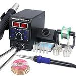 Preciva 8786D I 2-in-1 Hot Air Gun Rework and Soldering Iron Station with ℉/℃, Cold/Hot Air Conversion, Soldering Iron Station with Digital Temperature Correction and Sleep Function