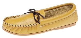 Men's Softie Leather Moccasin Slippers Gordon Tan Size 8